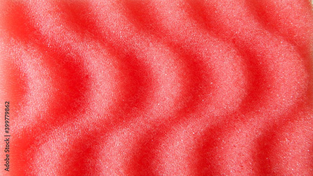 Beautiful red sponge with curved stripes
