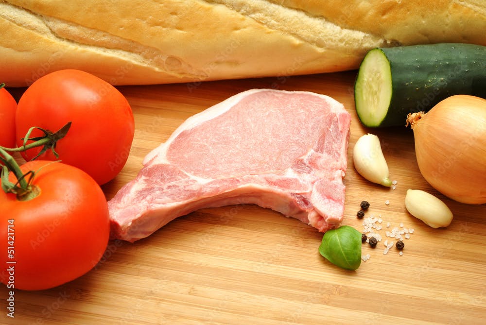 Raw Pork with Delicious Ingredients