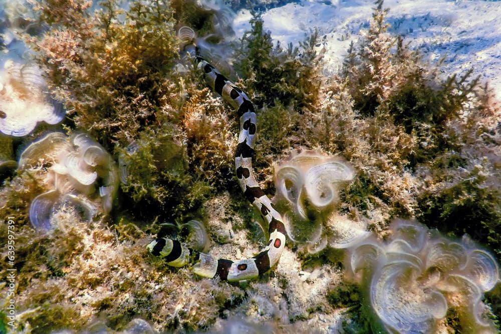 Banded snake eel (Myrichthys Colubrinus) Tropical waters