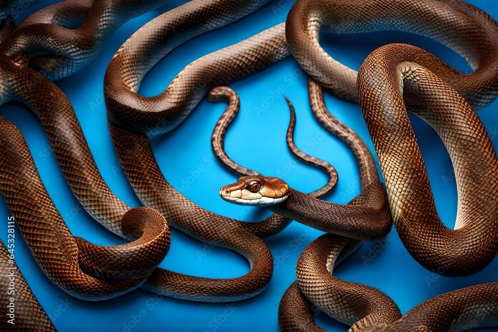 brown snakes in the blue