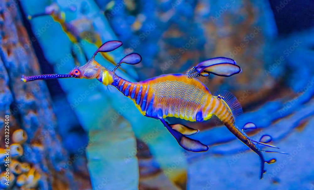 Colorful Weedy Seadragon Fish Oahu Hawaii