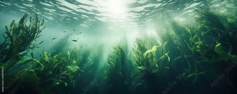 seaweed underwater ocean background banner
