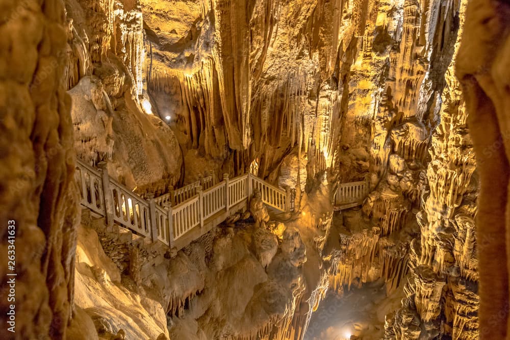 Stairs in Dripstone cave France