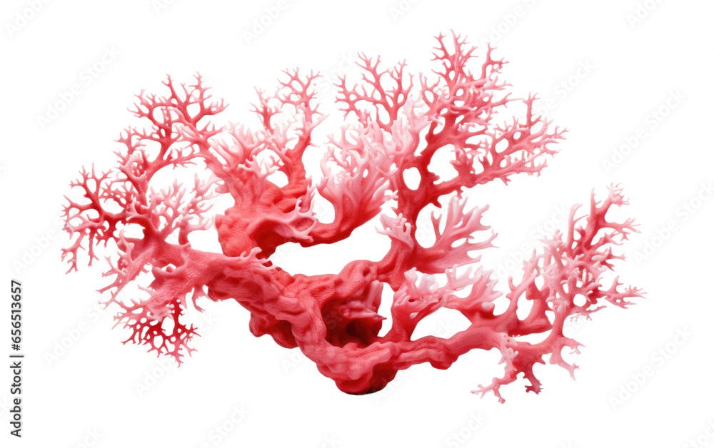 Pink Coral Demands Your Gaze on White Transparent Background
