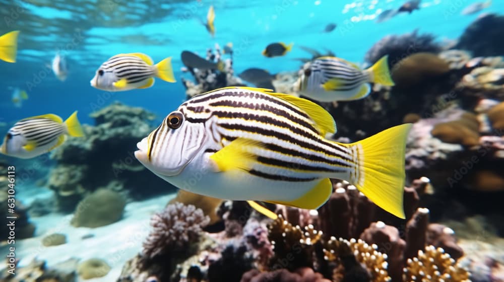 Plectorhinchus vittatus the yellow indian ocean