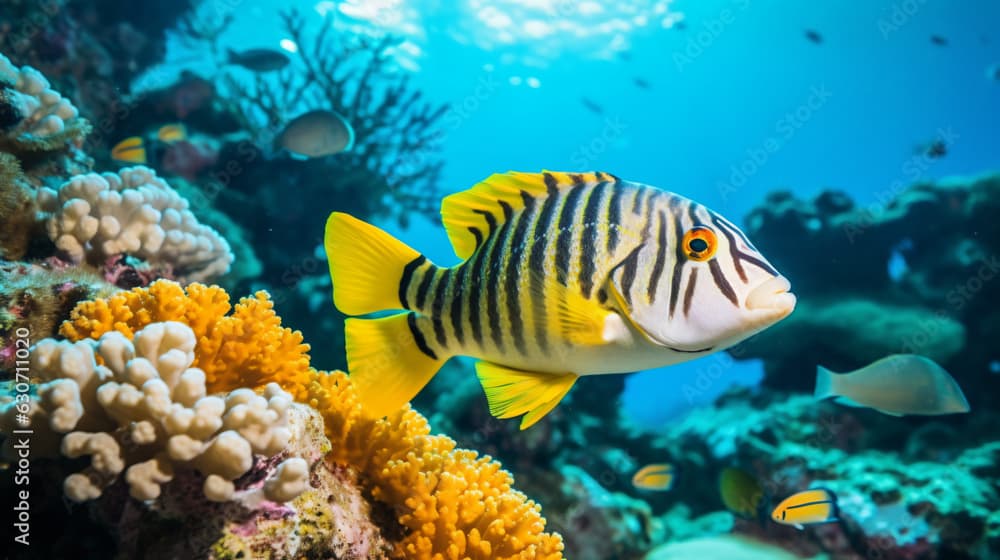 Plectorhinchus vittatus the yellow indian ocean