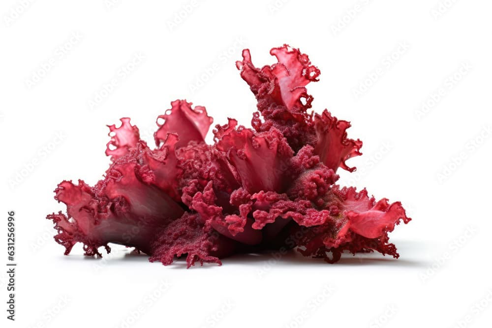 Red Algae Algae On White Background. Generative AI