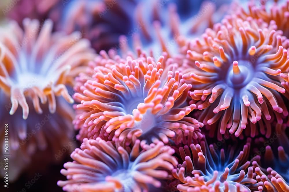 close up of soft colorful coral