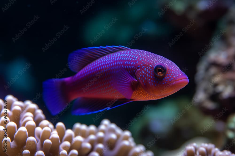 cool dottyback fish photo in the sea